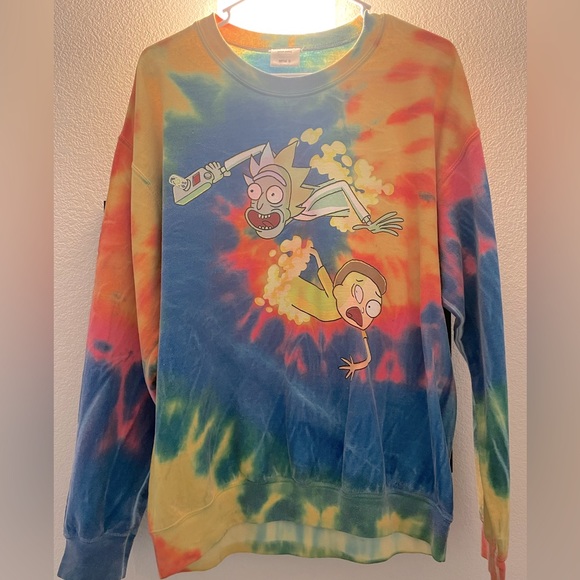 Rick and Morty Tie Dye Sweater - Picture 1 of 2